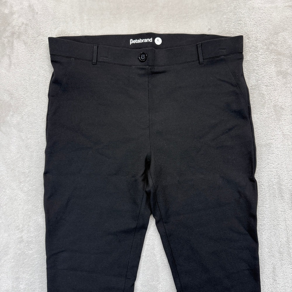 Betabrand Pants Women's XL Petite Dress Yoga Pants Black Tapered Leg Trousers - Picture 2 of 10